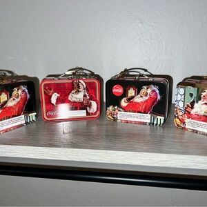 Coca Cola Santa Holiday Ornaments - Red and Black